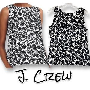 J Crew Scalloped Hem Split Back Floral Sleeveless Blouse  Womens Size XS